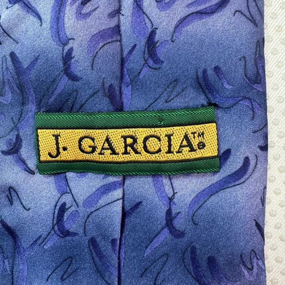 J. Garcia Humming Bird Study Collection‎ Nineteen Silk Tie Blue Purple Abstract